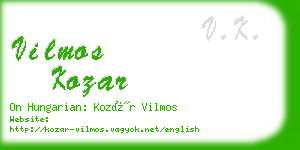 vilmos kozar business card